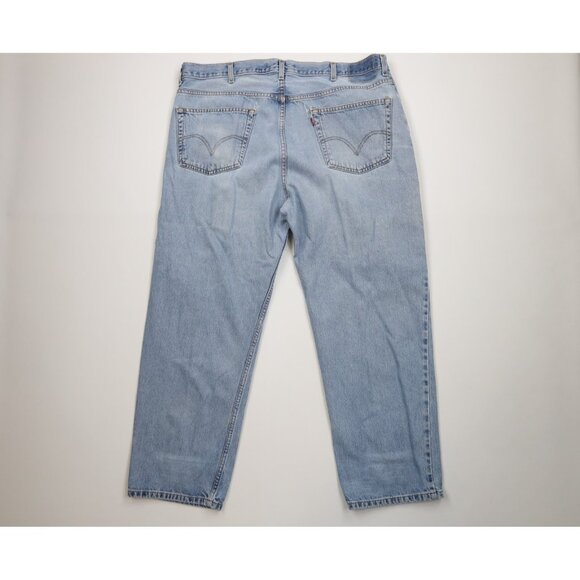 Vintage Y2K 2003 Levis 550 Mens 42x30 Distressed Relaxed Fit Denim Jeans Blue - Picture 11 of 16